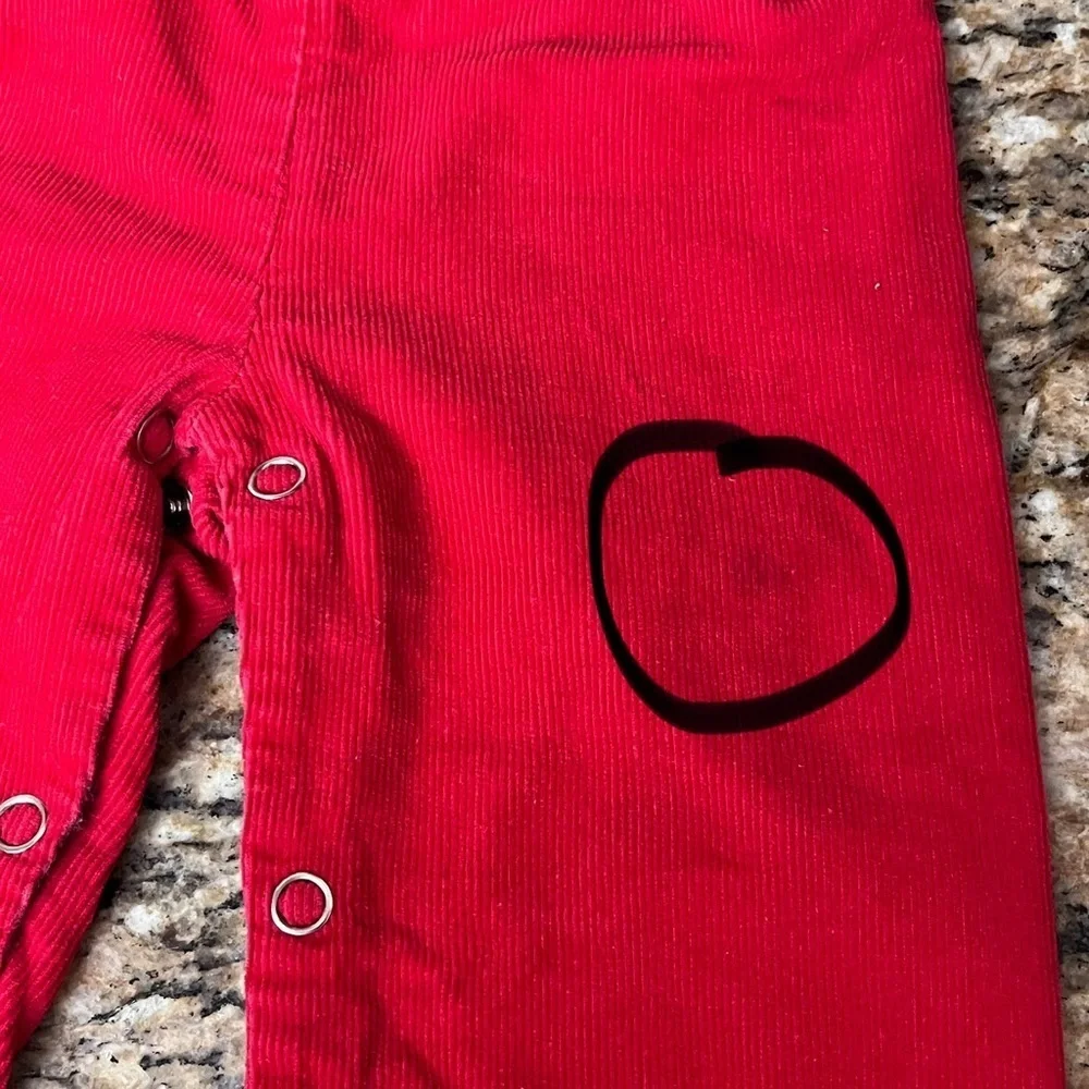 Vintage 80s 90s French Toast Red Corduroy Jumpsuit Overalls Baby 9M Lined